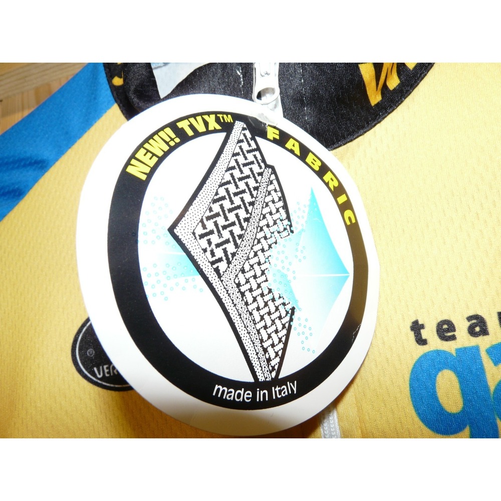 Vermarc Team Galaxy Cycling Jersey Mens XL Yellow Blue Italy TVX Sportswear NWT - Picture 9 of 12